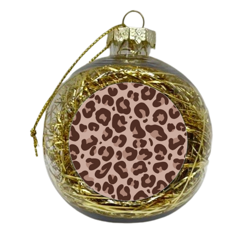 Pink leopard print - xmas bauble by The Girl Next Draw