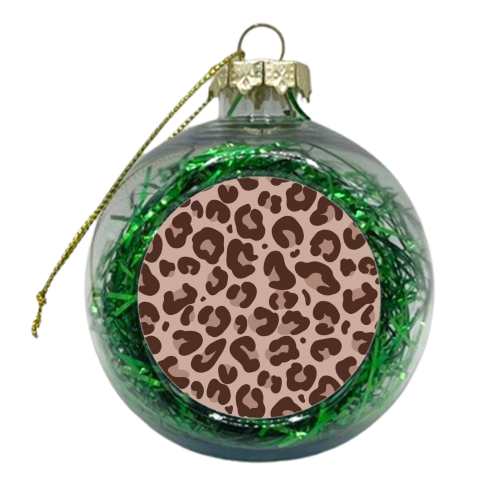 Pink leopard print - xmas bauble by The Girl Next Draw