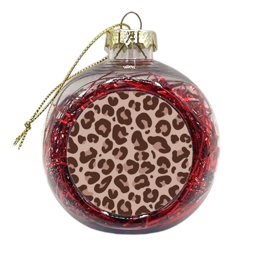 Pink leopard print - xmas bauble by The Girl Next Draw