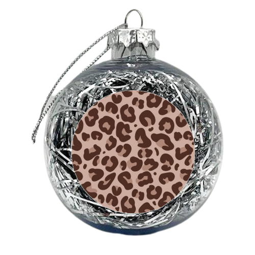 Pink leopard print - xmas bauble by The Girl Next Draw