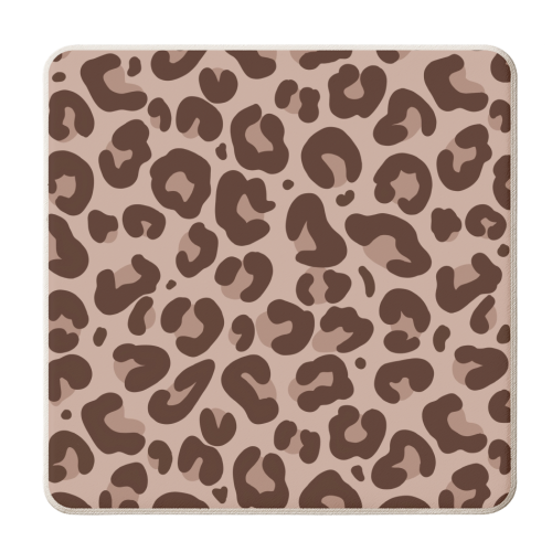 Pink leopard print - personalised beer coaster by The Girl Next Draw