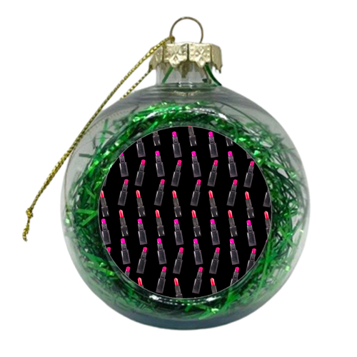 pink lipstick pattern - xmas bauble by Anastasios Konstantinidis