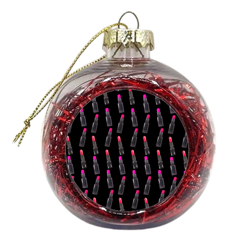 pink lipstick pattern - xmas bauble by Anastasios Konstantinidis