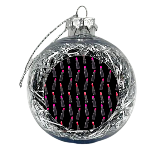 pink lipstick pattern - xmas bauble by Anastasios Konstantinidis