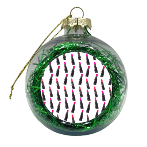 pink lipstick pattern i - xmas bauble by Anastasios Konstantinidis