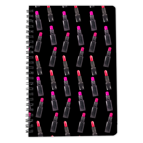 pink lipstick pattern - personalised A4, A5, A6 notebook by Anastasios Konstantinidis