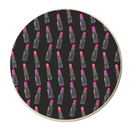 pink lipstick pattern - personalised beer coaster by Anastasios Konstantinidis