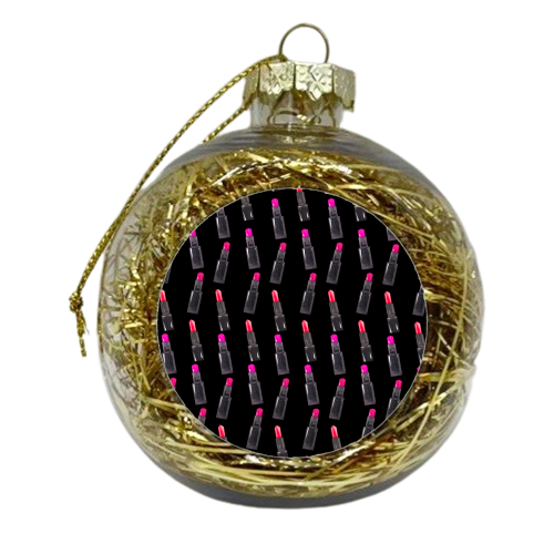 pink lipstick pattern - xmas bauble by Anastasios Konstantinidis