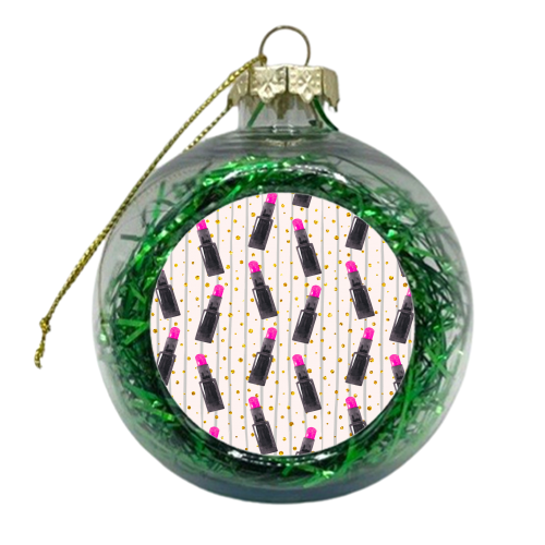 pink lipsticks - xmas bauble by Anastasios Konstantinidis