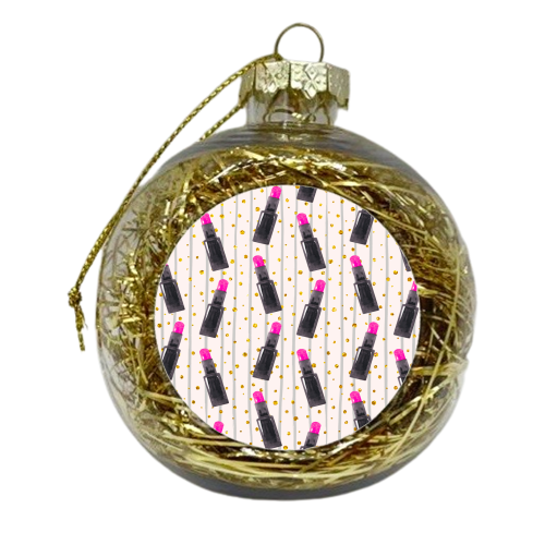 pink lipsticks - xmas bauble by Anastasios Konstantinidis