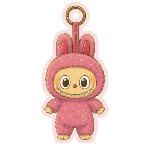 Pink Little Monster - Die Cut Sticker by Ms Doodle