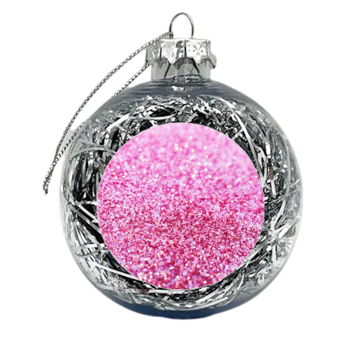 Pink Mermaid Glitter Glam #1 (Faux Glitter) #shiny #decor #art - xmas bauble by Anita Bella Jantz