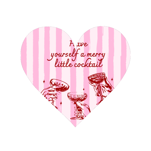 Pink Merry Little Cocktail Festive Illustration - Magnet by EZbie