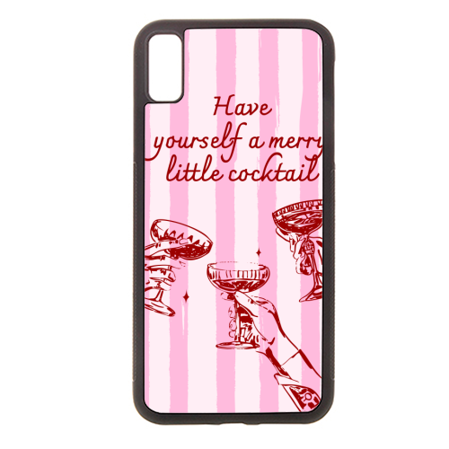 Pink Merry Little Cocktail Festive Illustration - stylish phone case by EZbie