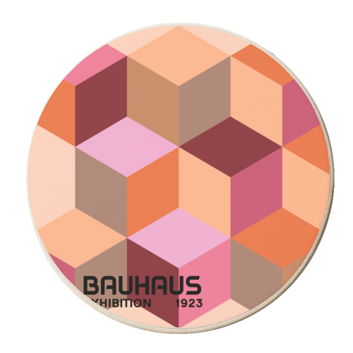 Pink Mocha Mousse Bauhaus - personalised beer coaster by EZbie