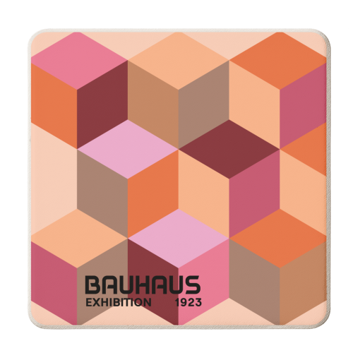 Pink Mocha Mousse Bauhaus - personalised beer coaster by EZbie