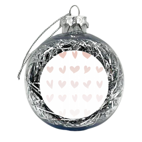 Pink Ombre Hearts - xmas bauble by Toni Scott