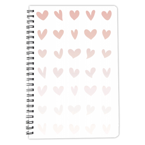 Pink Ombre Hearts - personalised A4, A5, A6 notebook by Toni Scott