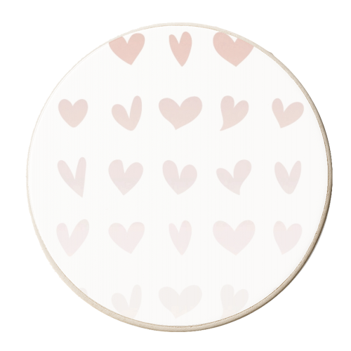Pink Ombre Hearts - personalised beer coaster by Toni Scott