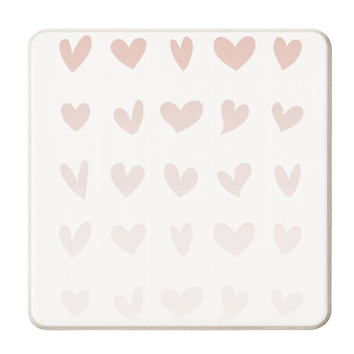 Pink Ombre Hearts - personalised beer coaster by Toni Scott