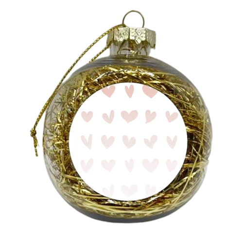 Pink Ombre Hearts - xmas bauble by Toni Scott