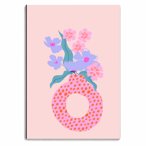 Pink & orange flowers in vase - personalised A4, A5, A6 notebook by Georgia B Designs