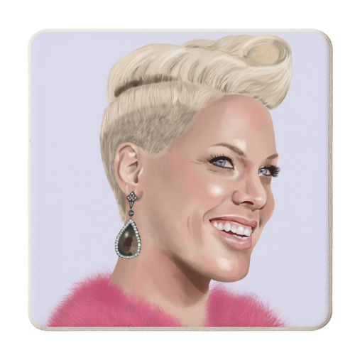 Pink P!nk Pink - personalised beer coaster by Sarah Wilkinson