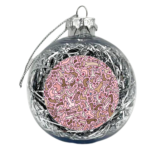Pink penis pattern - xmas bauble by andrea zuza