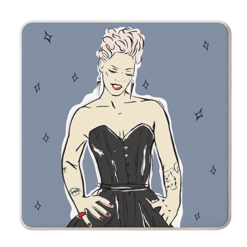 Pink - personalised beer coaster by Bec Broomhall