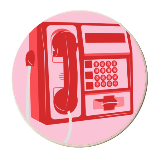 Pink Phone - personalised beer coaster by karla santiago