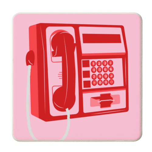 Pink Phone - personalised beer coaster by karla santiago