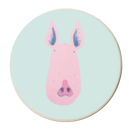 Pink Pig Pattern - personalised beer coaster by Alexander Jackson