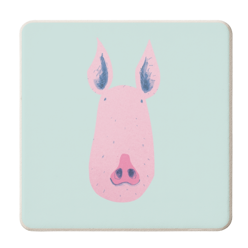 Pink Pig Pattern - personalised beer coaster by Alexander Jackson