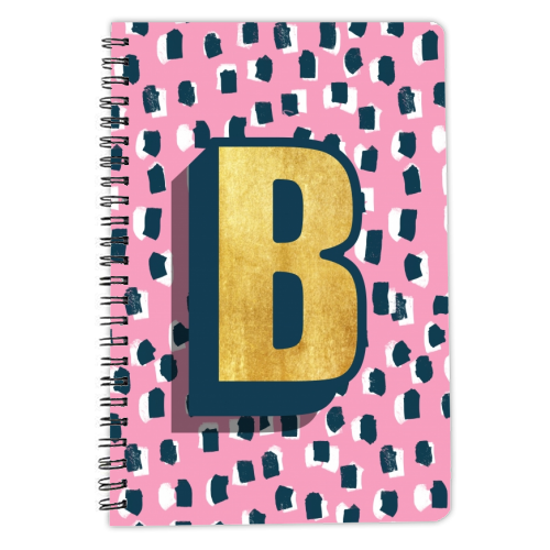 PINK POLKA DOT MONOGRAM B - personalised A4, A5, A6 notebook by Nichola Cowdery