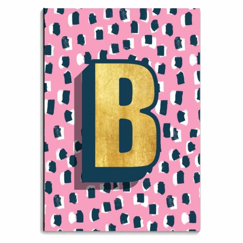 PINK POLKA DOT MONOGRAM B - personalised A4, A5, A6 notebook by Nichola Cowdery