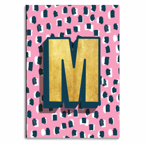 Pink Polka Dot Monogram M - personalised A4, A5, A6 notebook by Nichola Cowdery