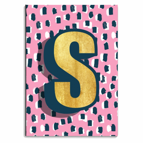 PINK POLKA DOT MONOGRAM S - personalised A4, A5, A6 notebook by Nichola Cowdery
