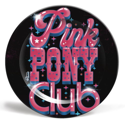 Pink Pony Club (3D version) - ceramic dinner plate by ARTECCO