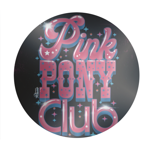 Pink Pony Club (3D version) - Circle Sticker by ARTECCO