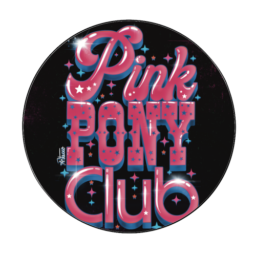 Pink Pony Club (3D version) - Circle Sticker by ARTECCO