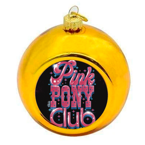 Pink Pony Club (3D version) - colourful christmas bauble by ARTECCO