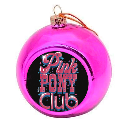 Pink Pony Club (3D version) - colourful christmas bauble by ARTECCO