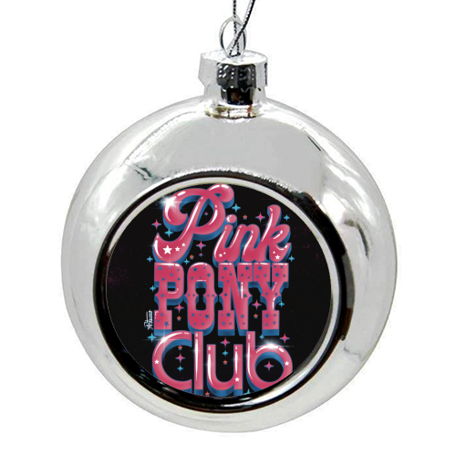 Pink Pony Club (3D version) - colourful christmas bauble by ARTECCO