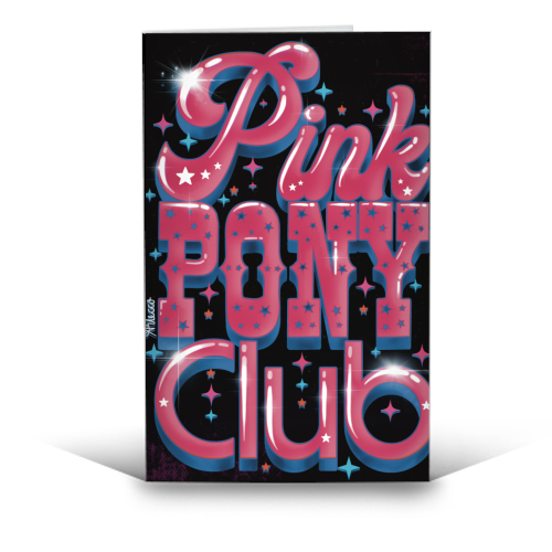 Pink Pony Club (3D version) - funny greeting card by ARTECCO