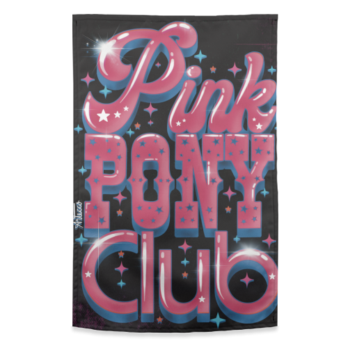 Pink Pony Club (3D version) - funny tea towel by ARTECCO