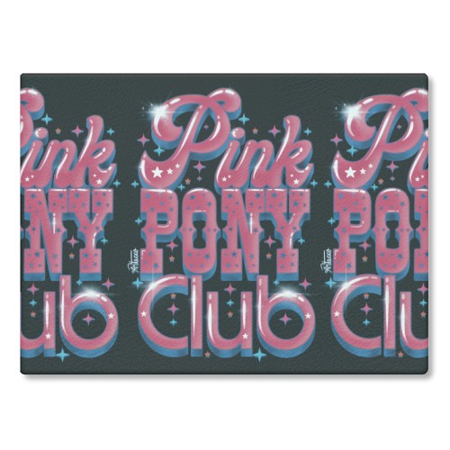 Pink Pony Club (3D version) - glass chopping board by ARTECCO