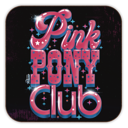 Pink Pony Club (3D version) - personalised beer coaster by ARTECCO