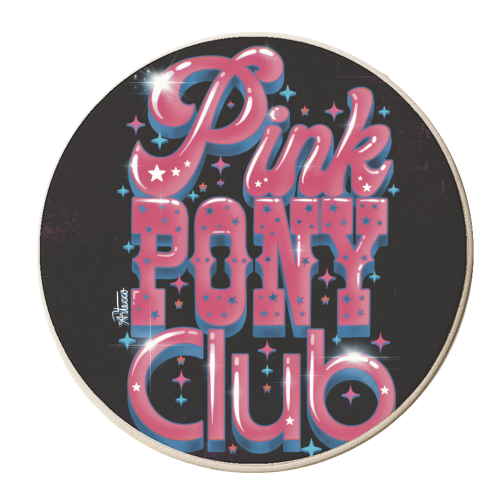 Pink Pony Club (3D version) - personalised beer coaster by ARTECCO