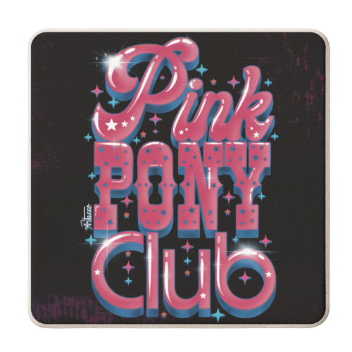Pink Pony Club (3D version) - personalised beer coaster by ARTECCO