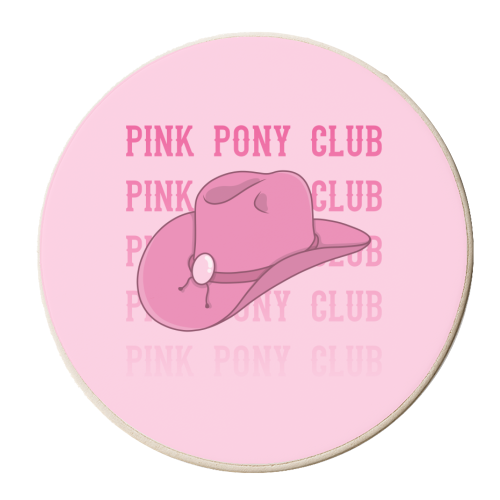 Pink Pony Club - Cowboy Hat - Chappell Roan - personalised beer coaster by Amy Farmer